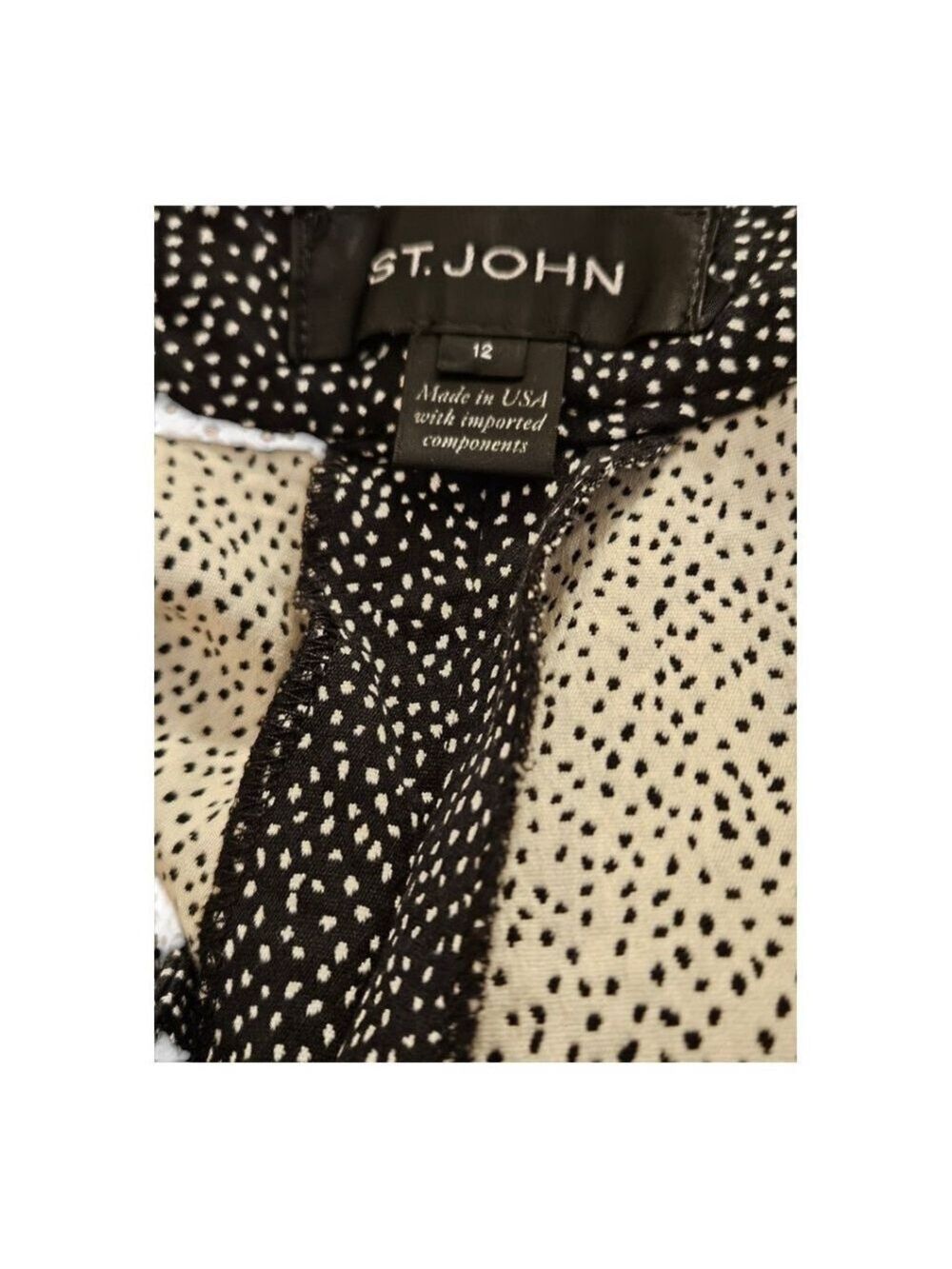 ST. JOHN Pants, Size 12, Black/White - Picture 3 of 14